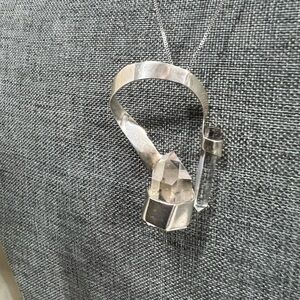 Geometric Quartz Crystals Wrapped in Sterling Silver Contemporary Neckla…